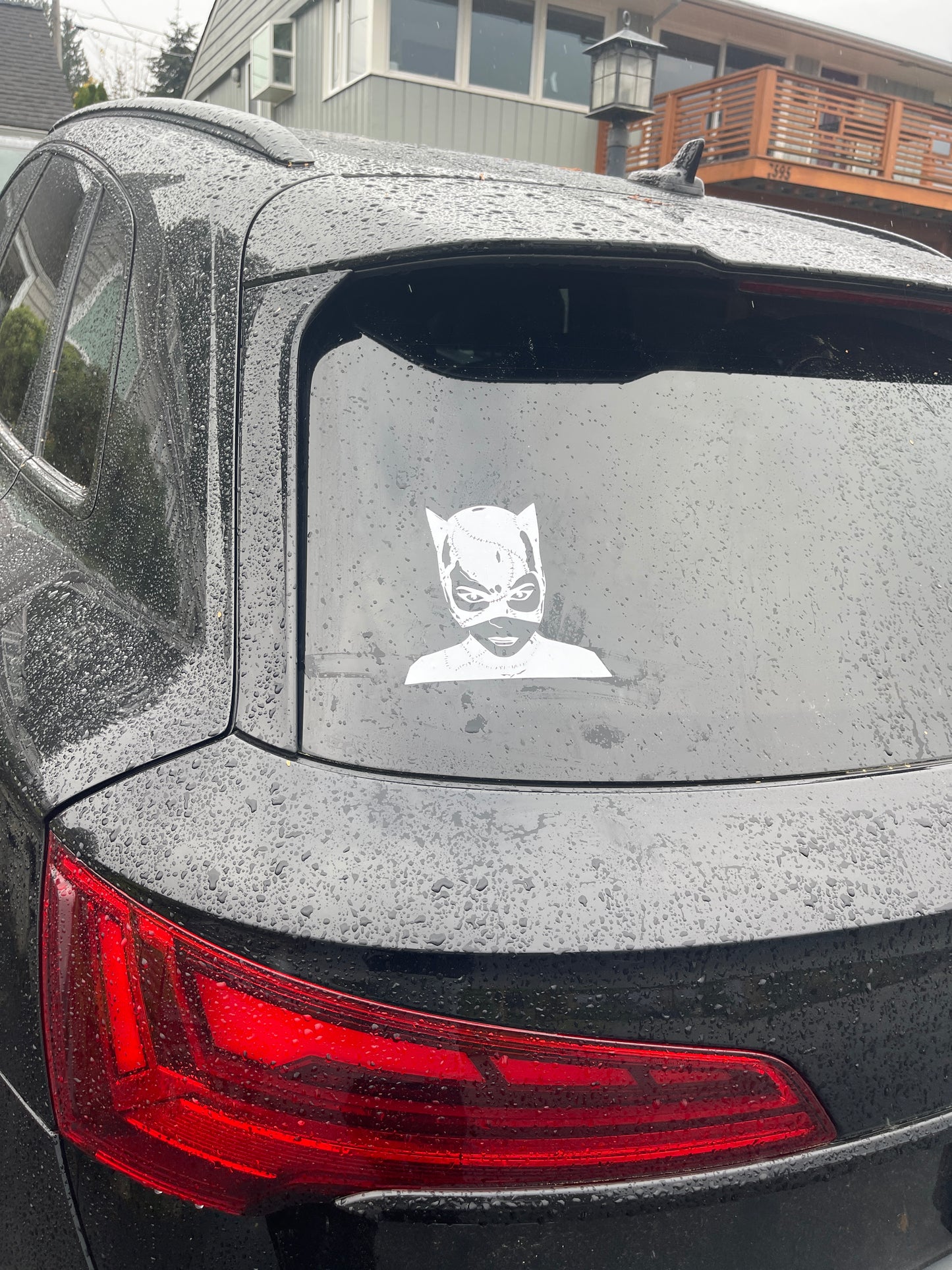 Michelle Pfeiffer as Catwoman in Silhouette White Decal Sticker, Homage to Batman Returns Gen X