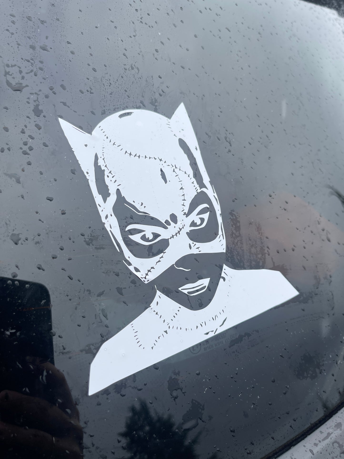 Michelle Pfeiffer as Catwoman in Silhouette White Decal Sticker, Homage to Batman Returns Gen X