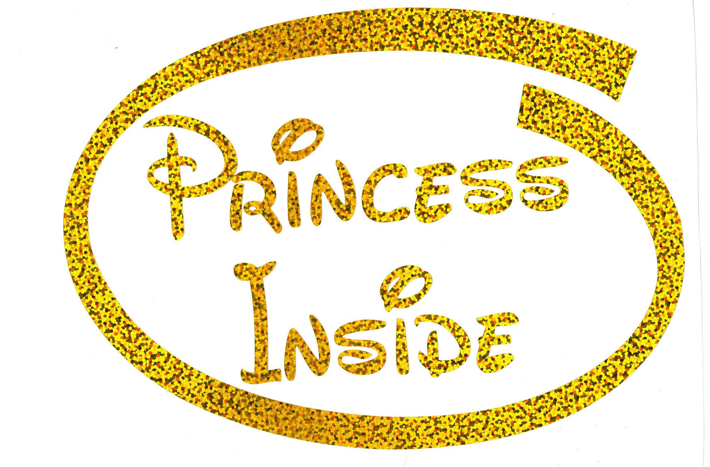 Princess Inside - Baby Girl on Board in Disney Font Sticker Decal for Car Window or Body, Great Gift for New Parent Baby Shower