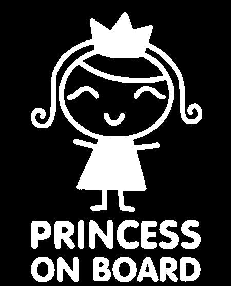 Princess on Board, Baby Girl Auto Sticker Decal, Cute Character with a Crown