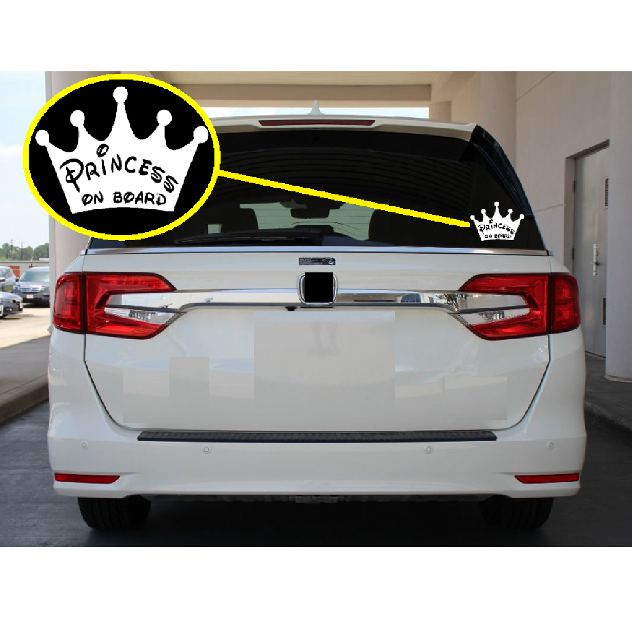 Princess on Board - Baby Girl in Disney Font Sticker Decal for Car Window or Body, Great Gift for New Parent Baby Shower