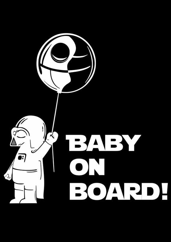 Baby Darth Vader on Board | BabyBoy Sticker Decal for Car, Truck, Van, RV, SUV