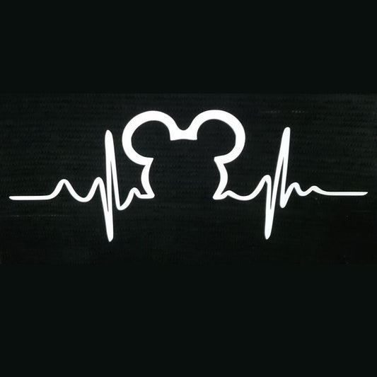 My heart beats for Mickey! Heartbeat - I Live for Mickey. Obsessed with Mickey. Disney Fan. I Heart Mickey. Sticker Decal Car, Van or Truck