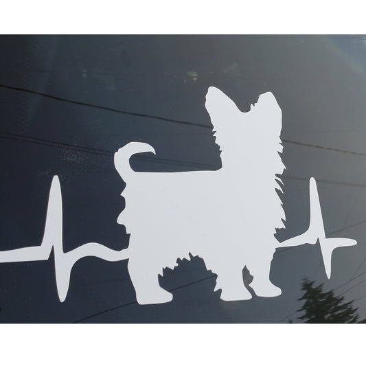 I Love My Terrier! Heartbeat with Terrier Silhouette. Obsessed w/ My Yorkie, Morkie, Norfolk, Skye, Silky, Sticker Decal Car, Truck, Vehicle