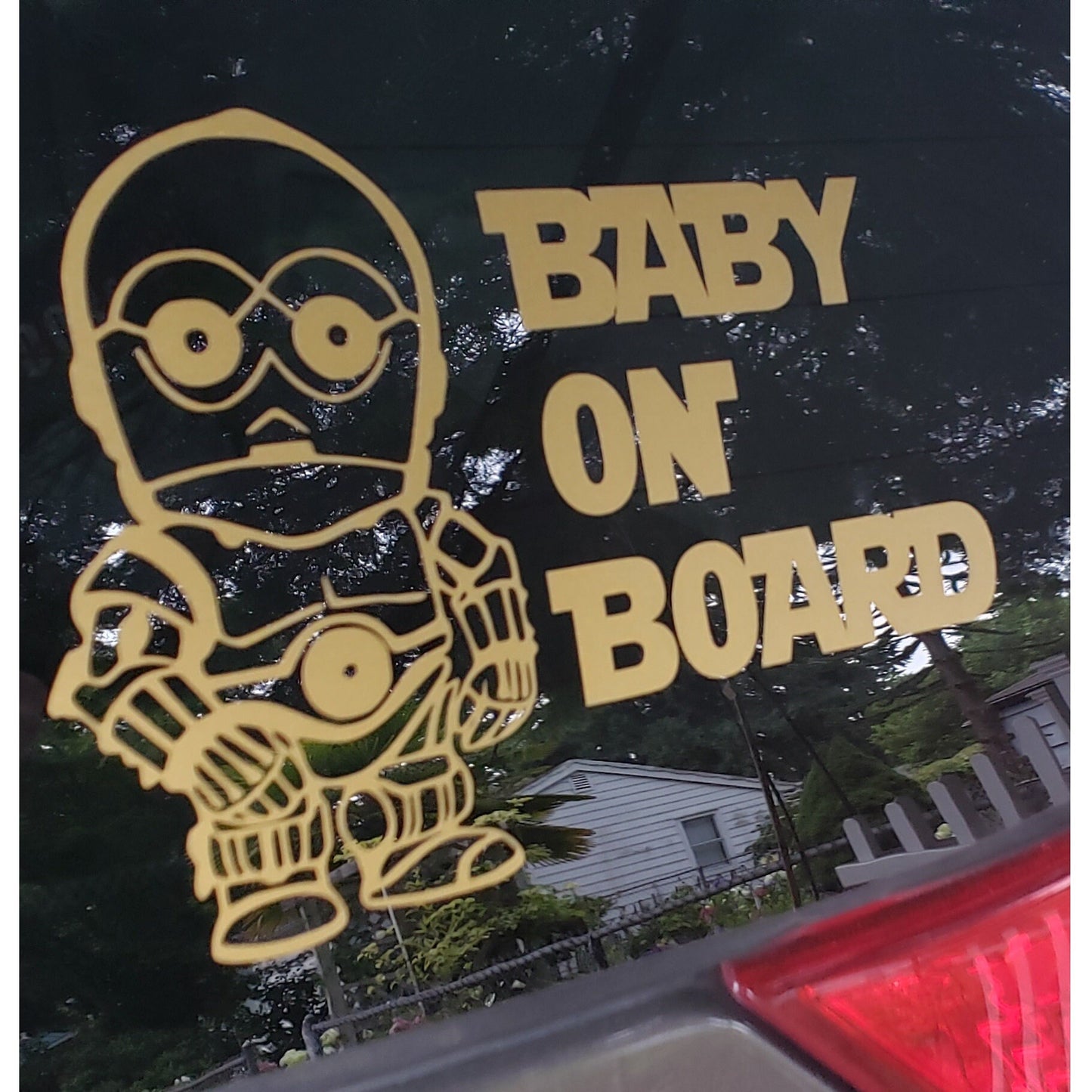 Baby C-3PO on Board | 5 x 7 | Unisex Boy Sticker Decal for Car, Truck, Van, RV, SUV | New Parent Gift | Baby Shower | Stocking & Card Stuffer