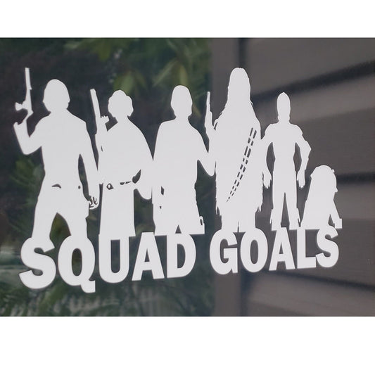 Jedi Rebels: Skywalker, Leia, Han Solo, Chewbacca, C3-PO, R2D2 | Squad Goals | Premium Sticker Decal | Stick on glass, metal or plastic