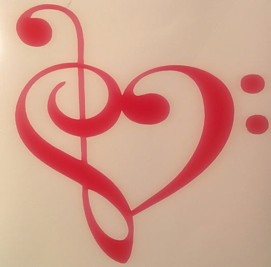 Treble & Bass Clef Musical Love